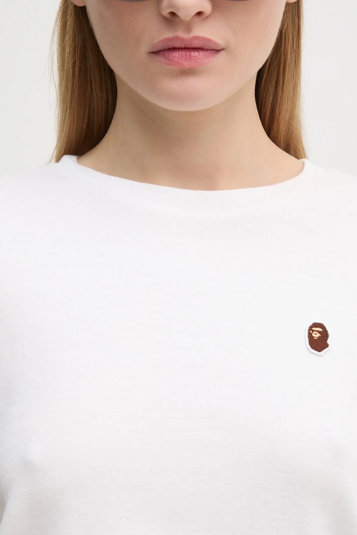 A Bathing Ape t-shirt in cotone ONE POINT MINI TEE bianco 1K80209003