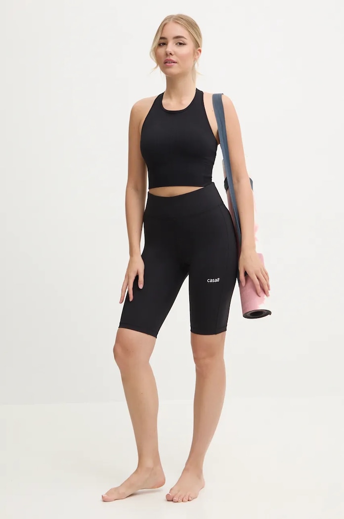 Σουτιέν γιόγκα Casall Multi Rib 24130 μαύρο AW25