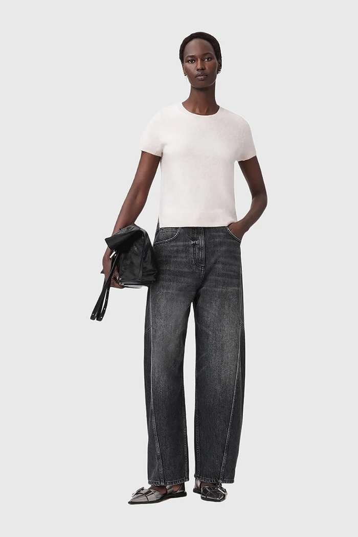 Kašmírové tričko AllSaints REBEL TEE W118KB ružová