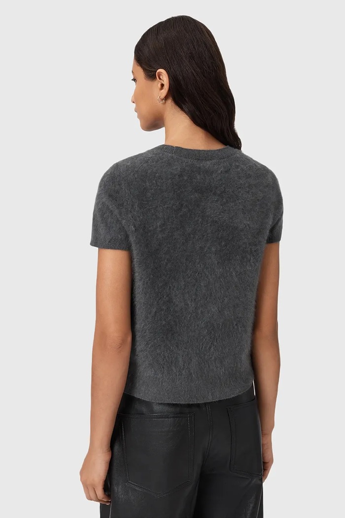 Кашмирена тениска AllSaints REBEL TEE сив W118KB