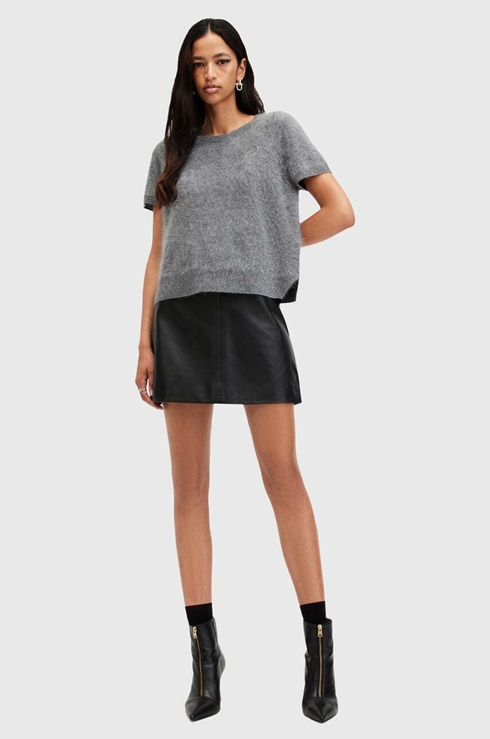 AllSaints maglietta di cashmere REBEL TEE grigio W118KB