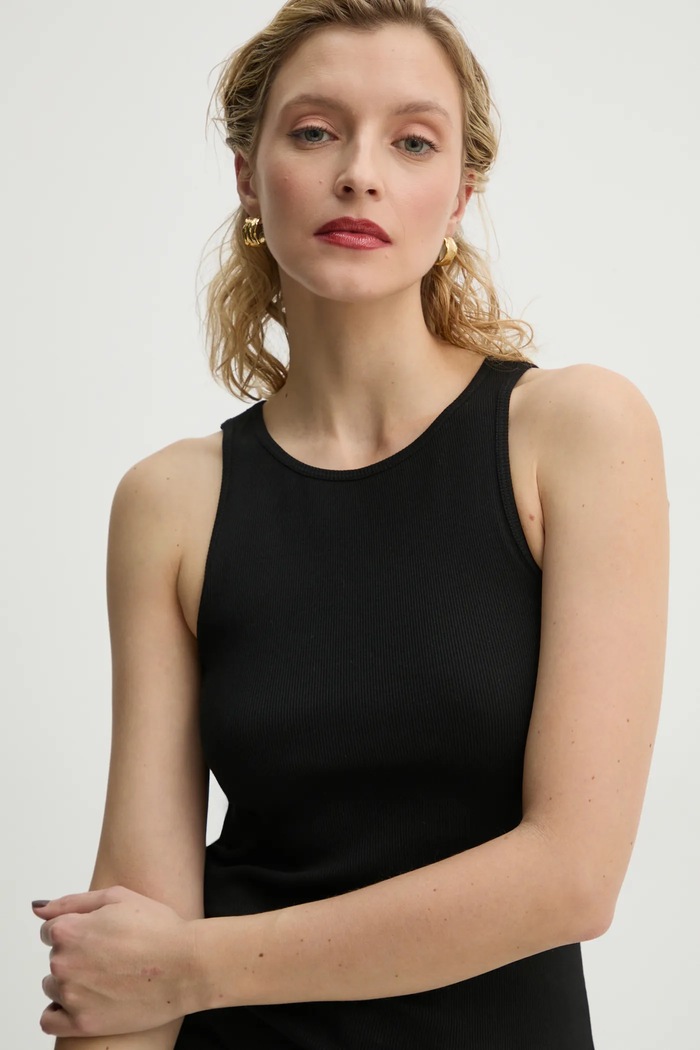 By Malene Birger top AMANI z elastanem czarny Q71679008Z
