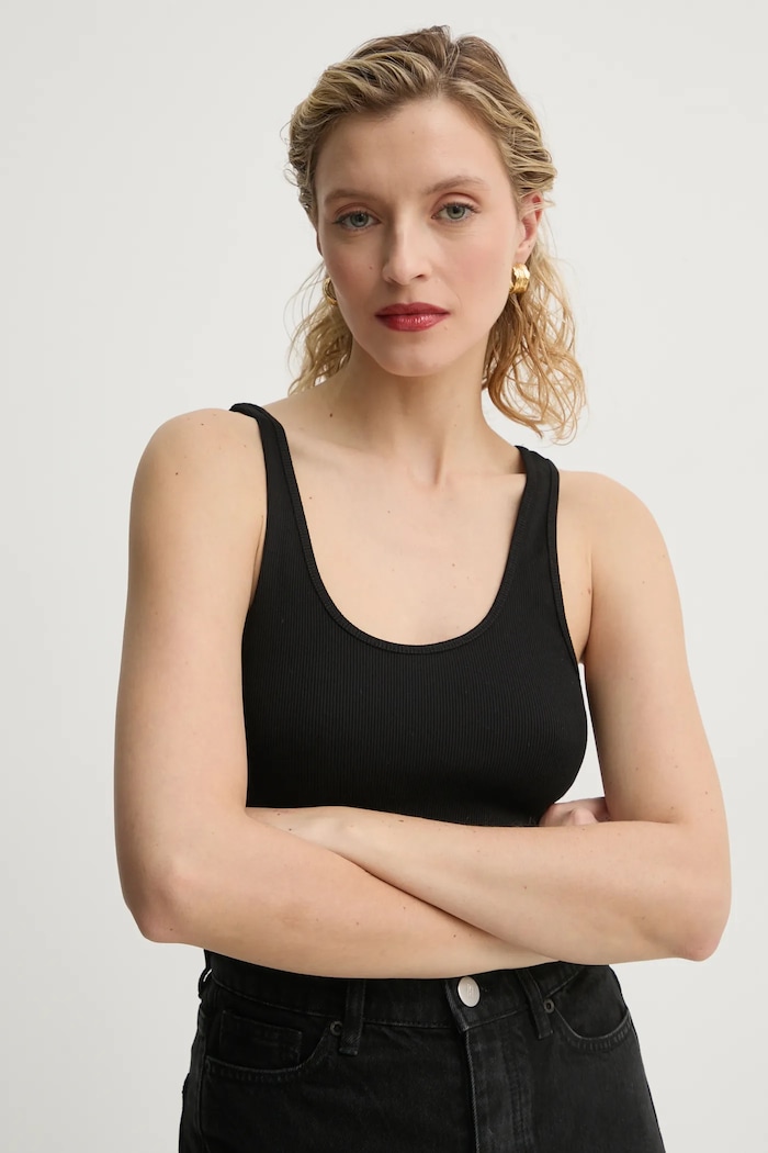 Bavlnený top By Malene Birger ANISA slim čierna Q71679010Z