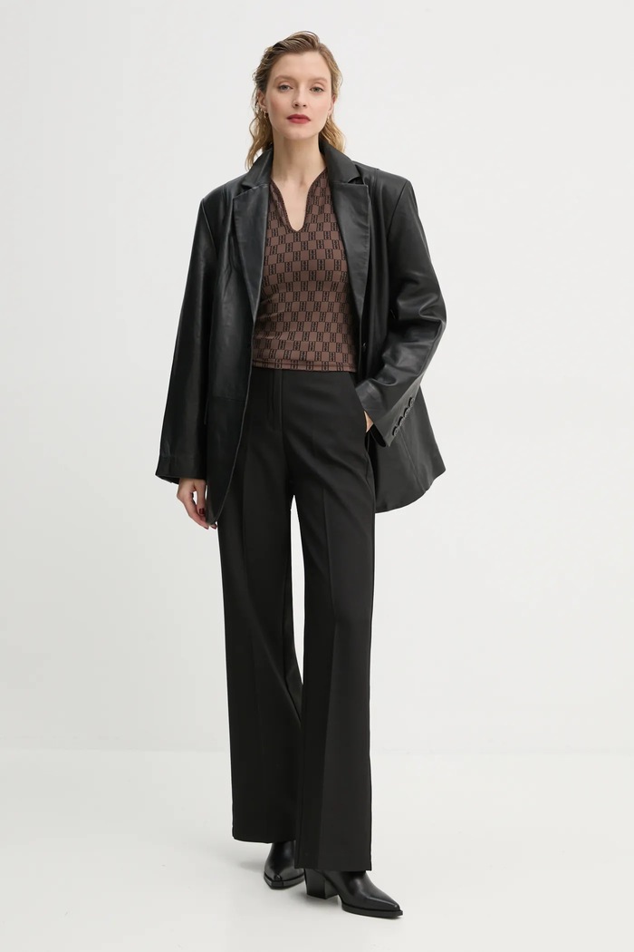 Tričko By Malene Birger VENAZIA Q72465001 hnědá AW24