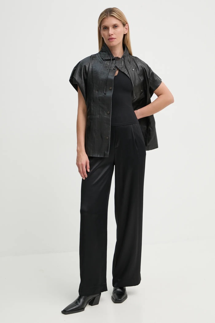 Tričko By Malene Birger VENAZIA Q72465001 čierna AW24