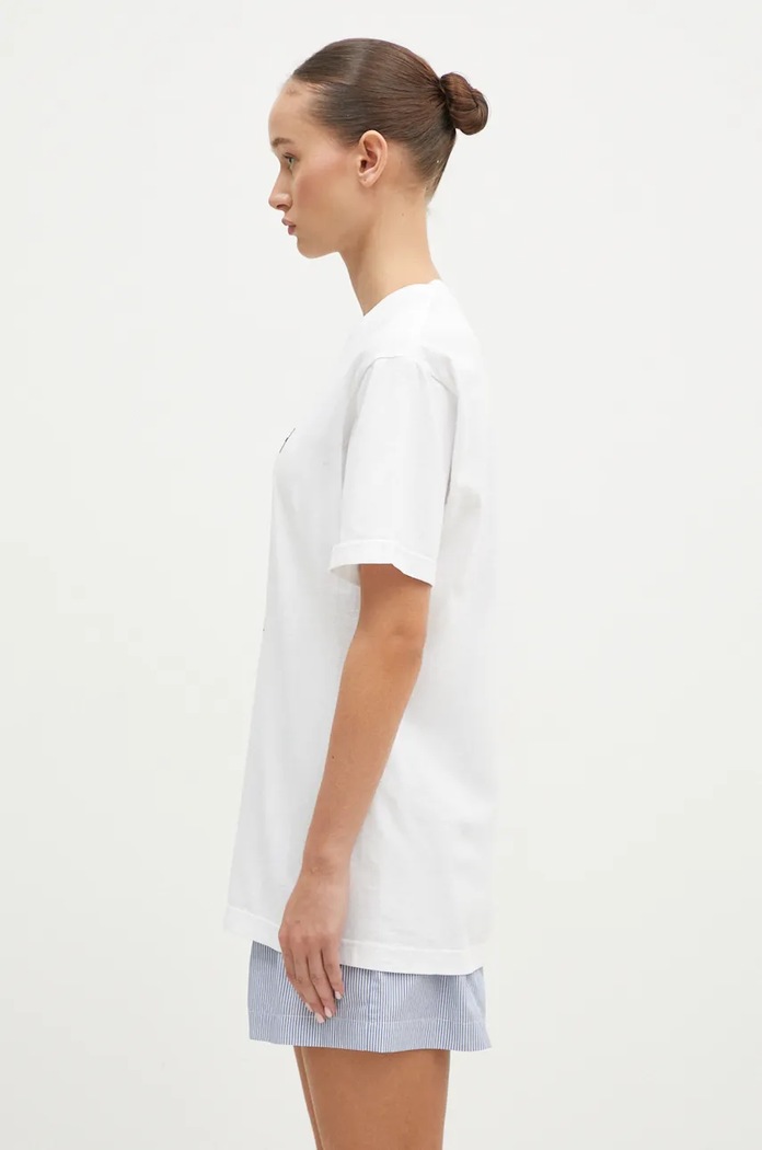Sporty & Rich cotton t-shirt Running Man TO042S409RW white AW24
