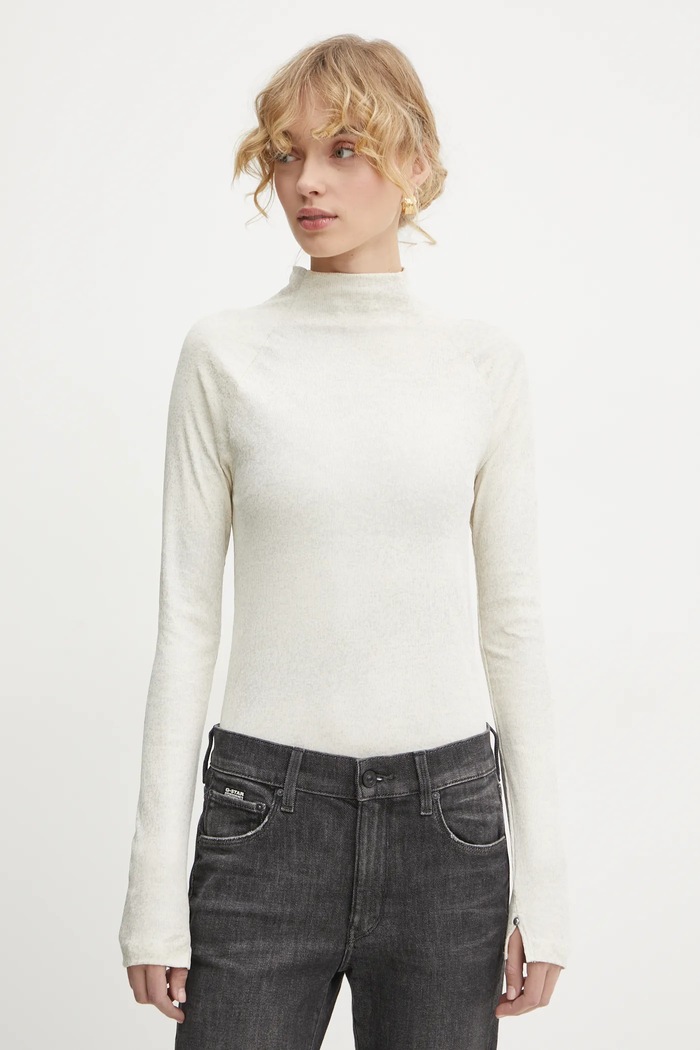 G-Star Longsleeve bawełniany beżowy D25069.D799