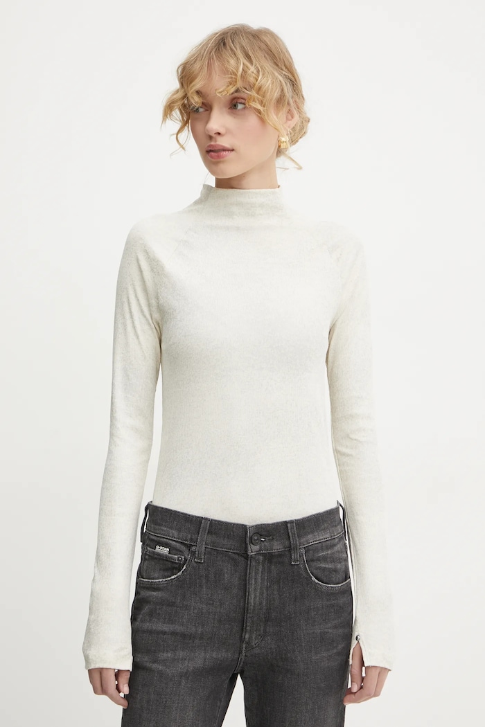 G-Star Longsleeve bawełniany beżowy D25069.D799