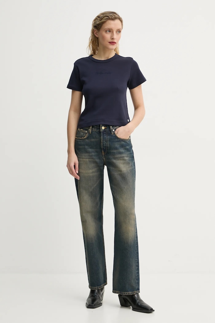 G-Star t-shirt bawełniany D26423.C812 granatowy AW24