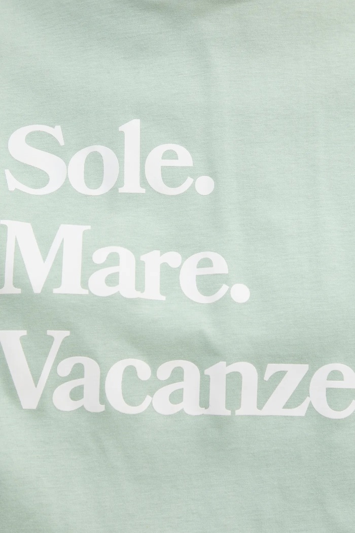 Bavlněné tričko Drivemebikini Sole Mare Vacanze 2025.DRV.004.LG zelená