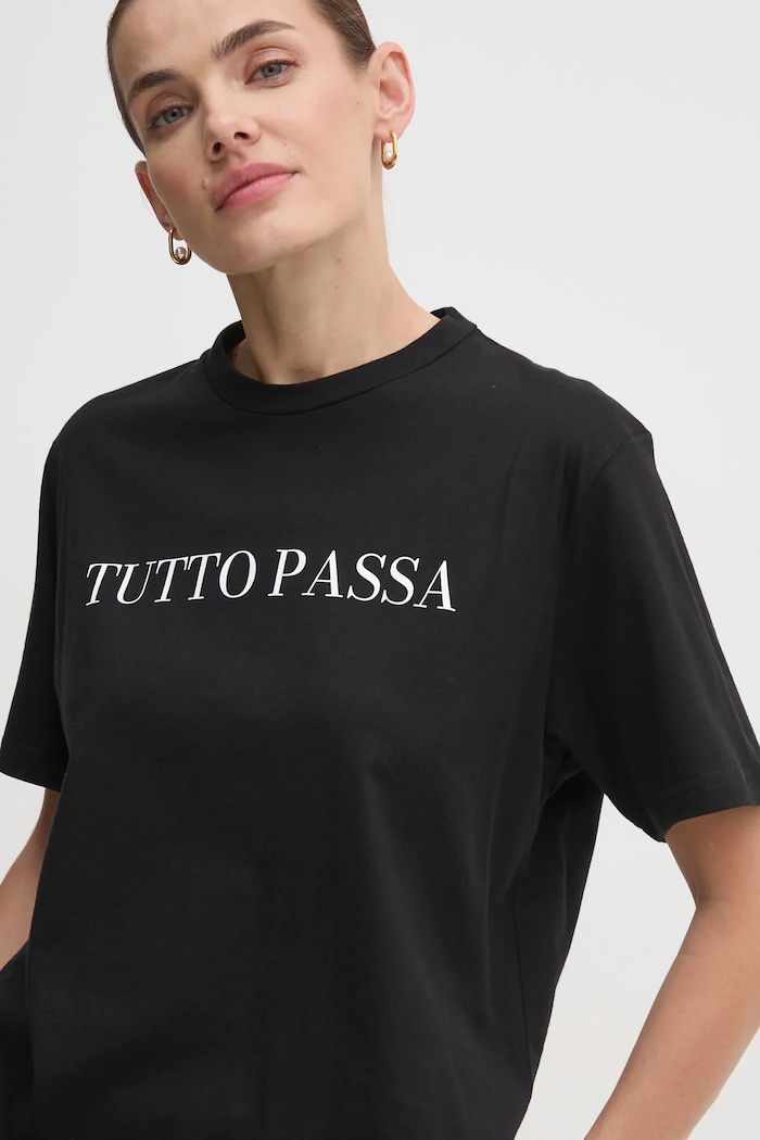 Drivemebikini t-shirt bawełniany Tutto Passa czarny 2025.DRV.005.BL