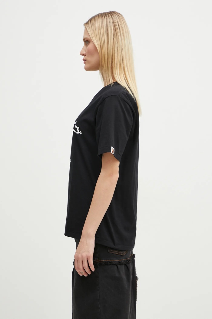 Хлопковая футболка A Bathing Ape Baby Milo Katakana College 2K80210109 чёрный AW24