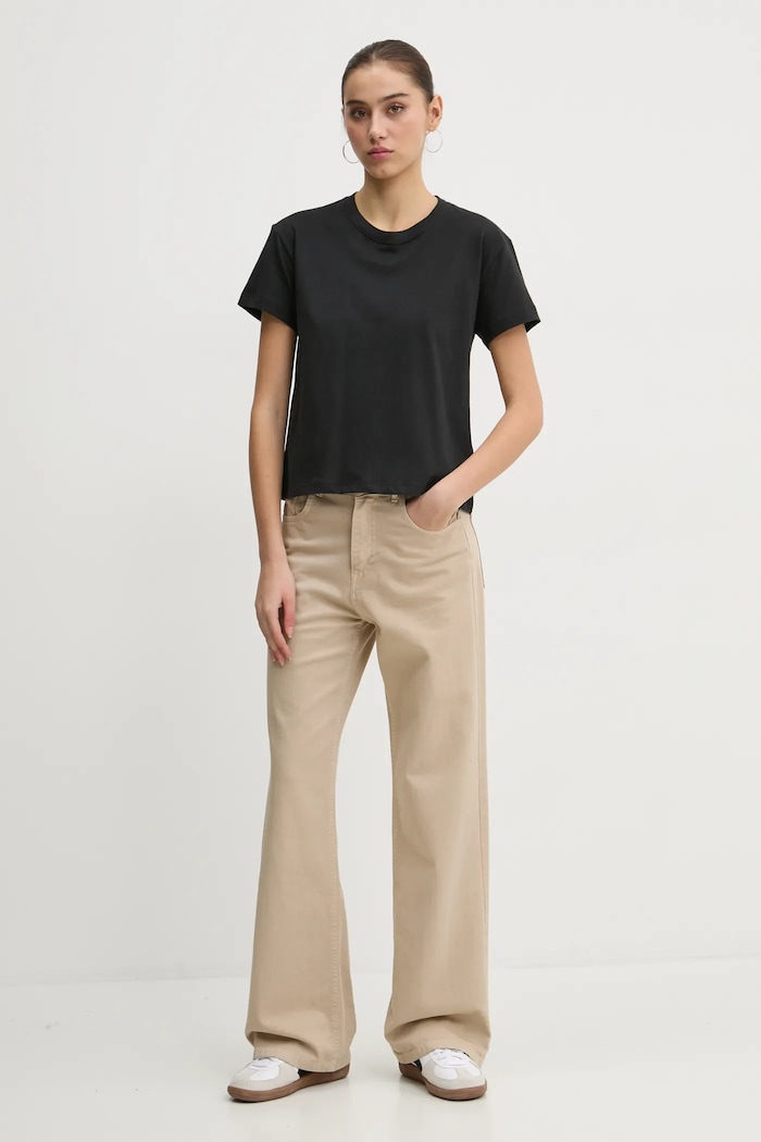 Bavlněné tričko Hollister Co. KI339.3613.900 černá AW24