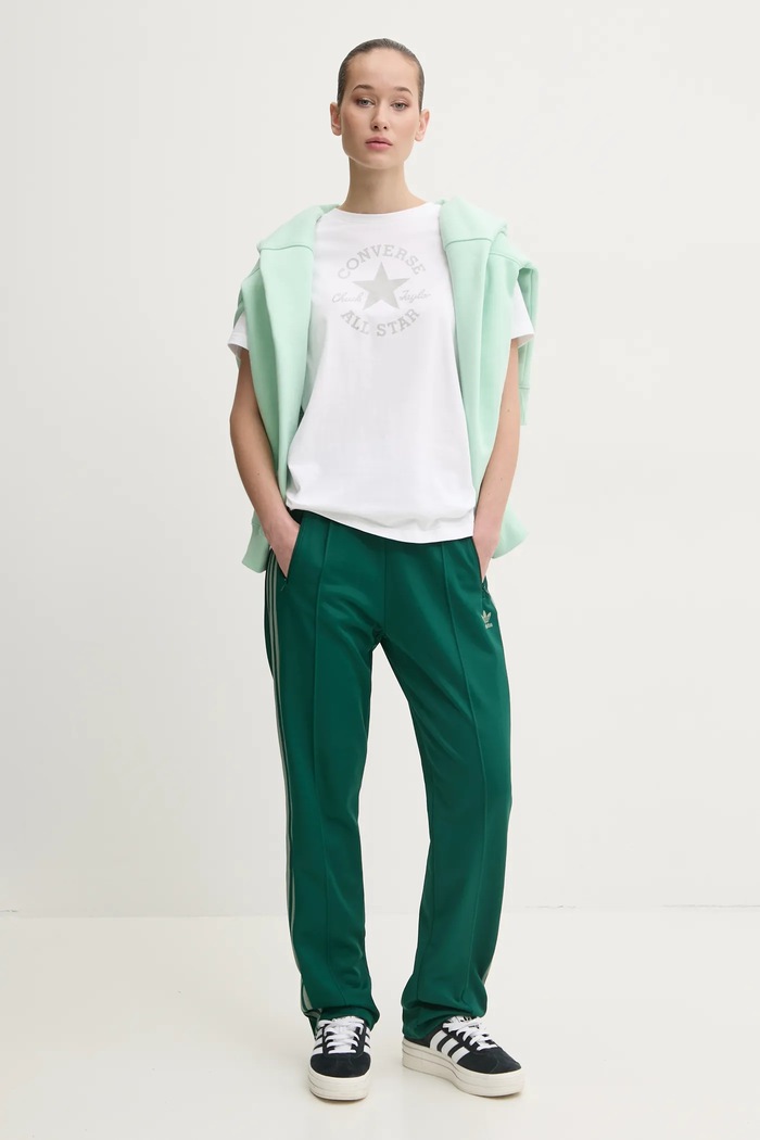 Bavlněné tričko Converse 10027077.A04 bílá SS25