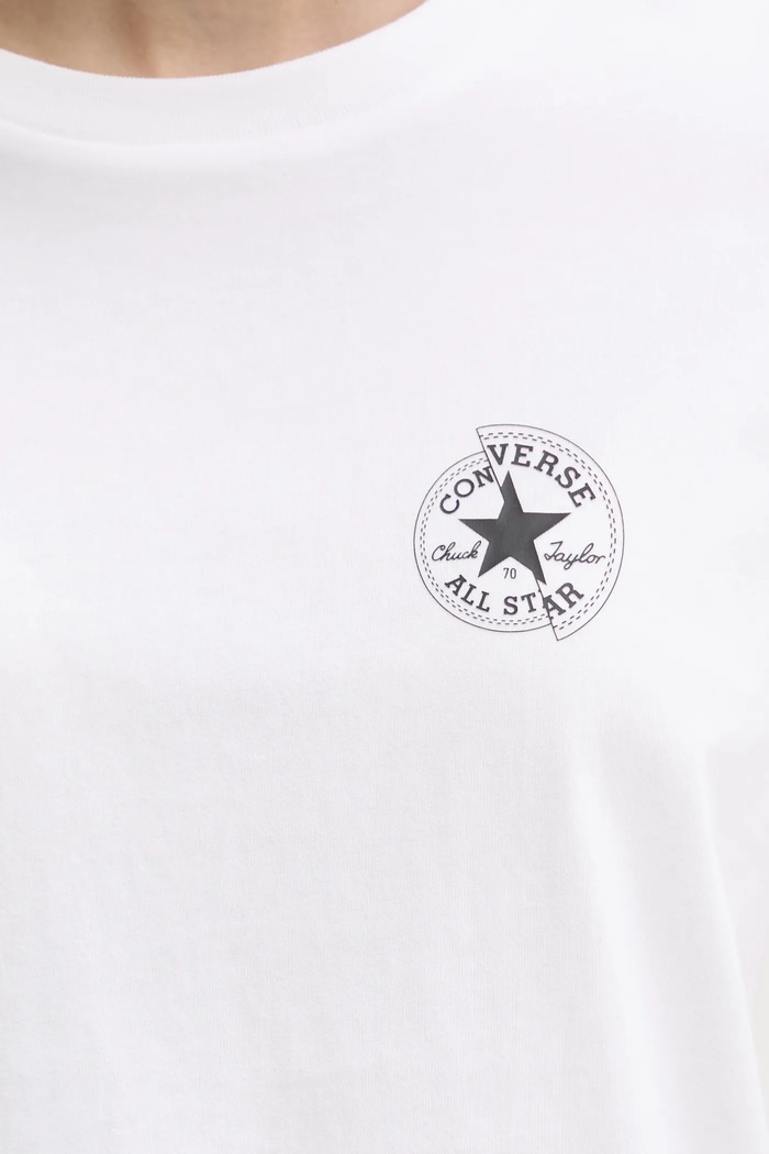 Converse t-shirt in cotone 10027570.A01 bianco