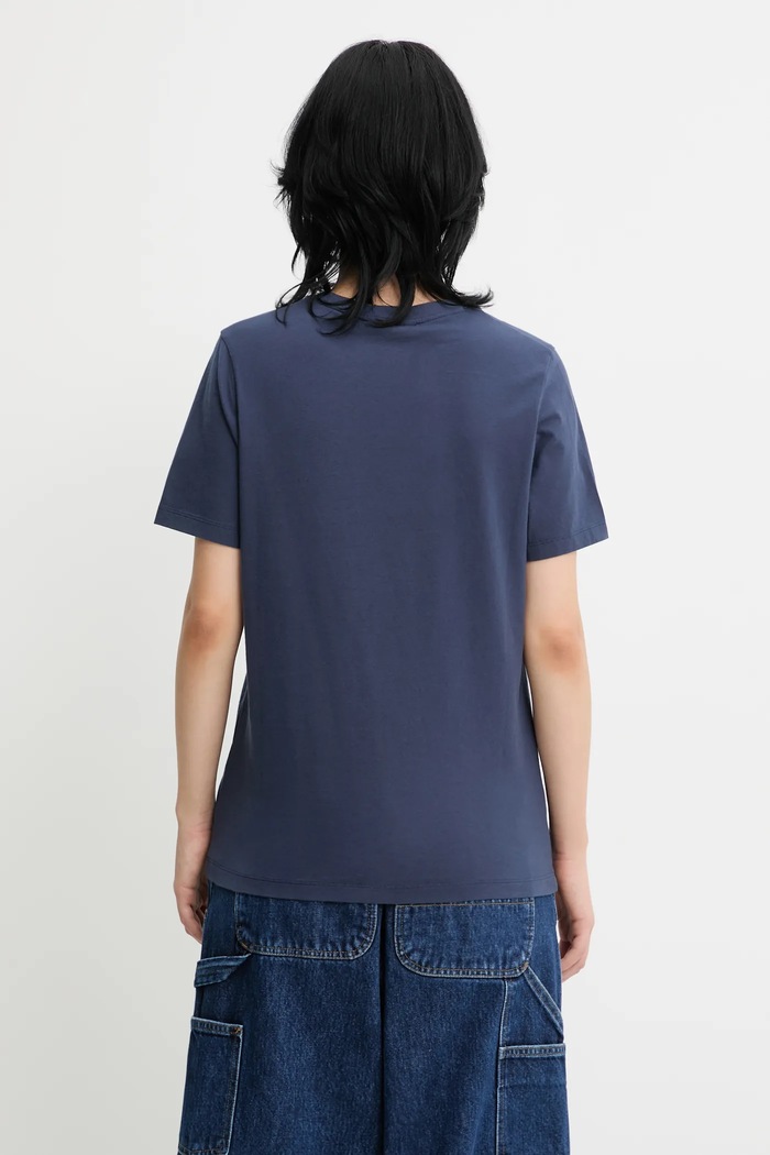 Abbigliamento Maison Kitsuné t-shirt in cotone Fox Head Patch LW00105KJ0008 blu navy