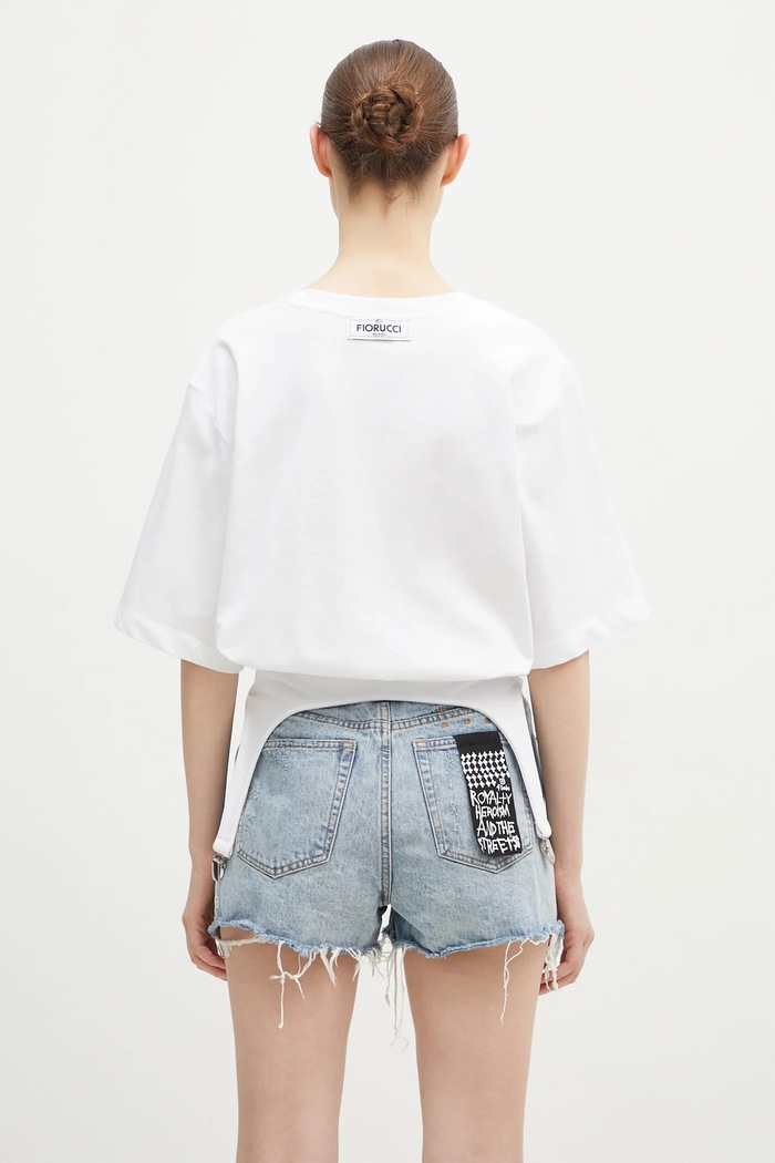 Дрехи Памучна тениска Fiorucci Suspender Belt W01FMTSH263CJ01WH01 бял