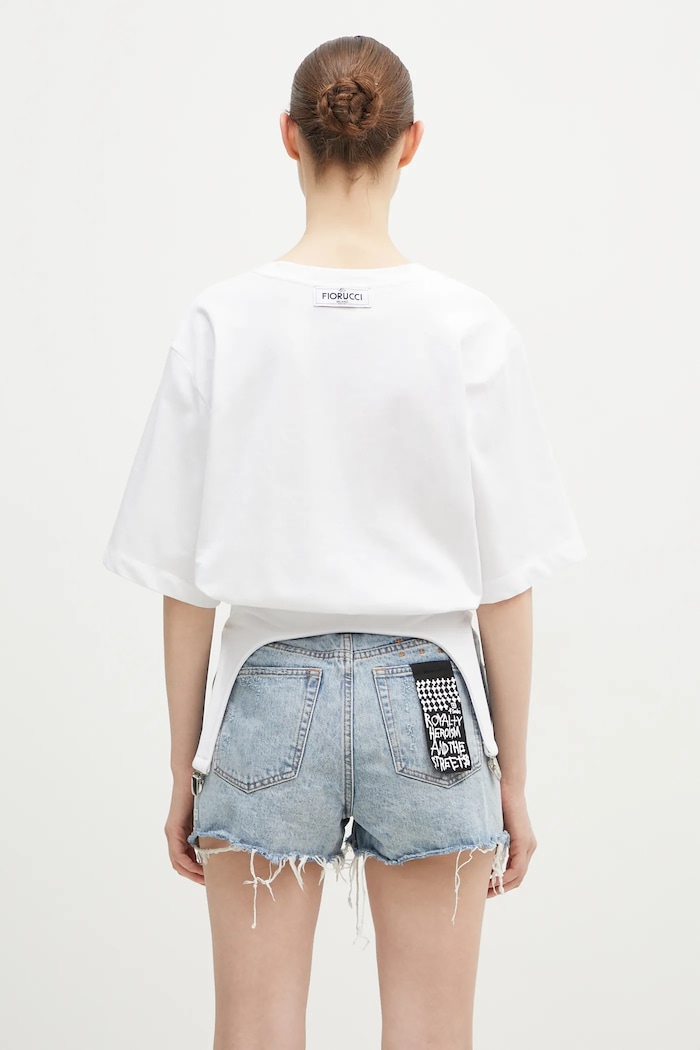 Дрехи Памучна тениска Fiorucci Suspender Belt W01FMTSH263CJ01WH01 бял