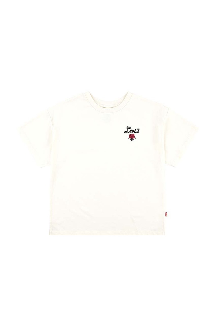 Levi's Tricou de bumbac pentru copii OVERSIZED LEVIS ROSE TEE bej 3EL489