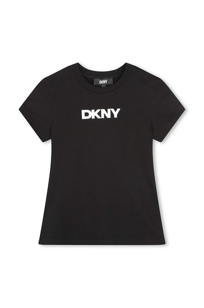 Dkny t-shirt dziecięcy z elastanem czarny D62036.126.150