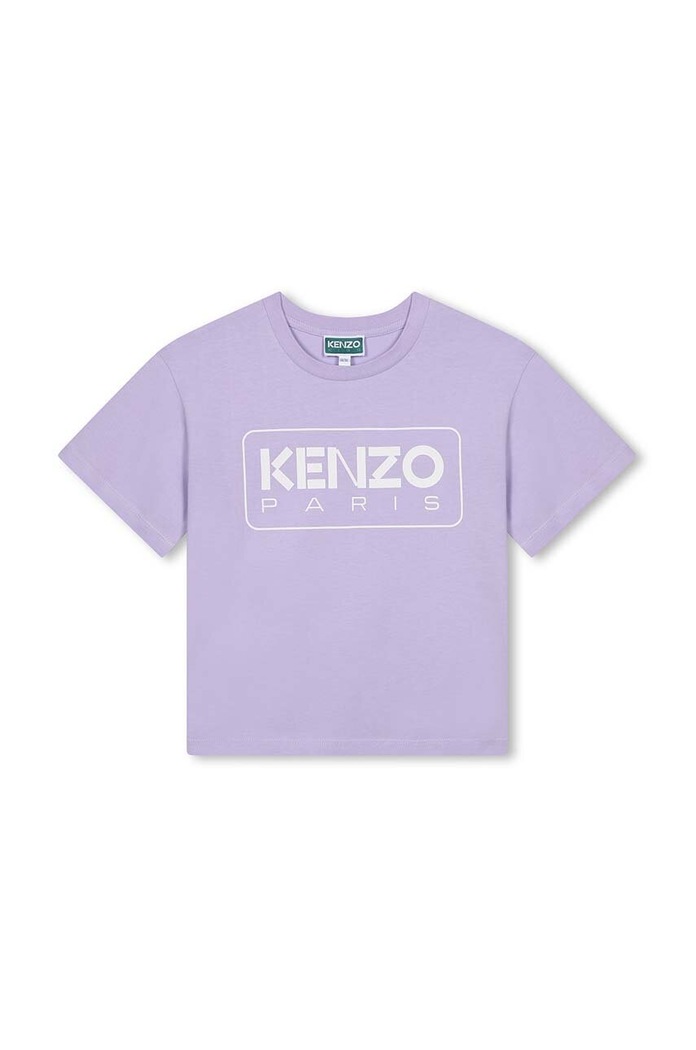 Kenzo Kids t-shirt bawełniany dziecięcy nadruk fioletowy K60704.114.150
