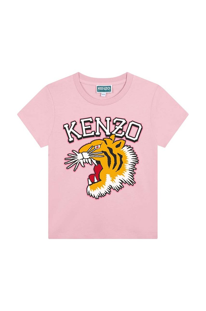Kenzo Kids t-shirt bawełniany dziecięcy nadruk różowy K60765.86.108