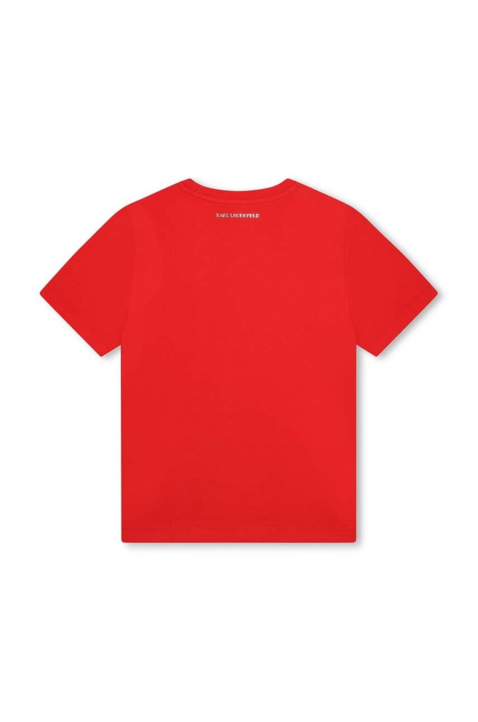 Dziewczynka Karl Lagerfeld T-shirt bawełniany dziecięcy Z30205.156.162 czerwony