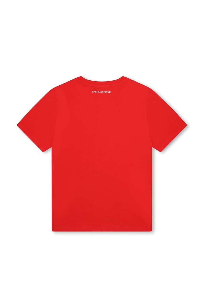 Dziewczynka Karl Lagerfeld T-shirt bawełniany dziecięcy Z30205.156.162 czerwony