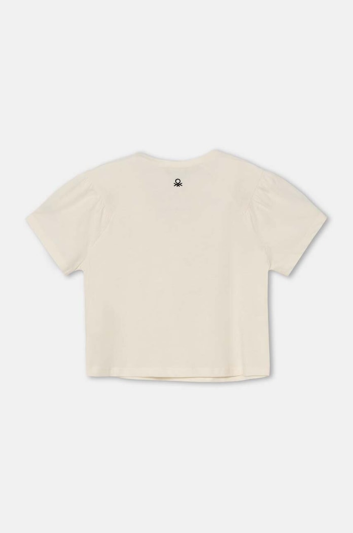 United Colors of Benetton t-shirt dziecięcy 3I1XC10K4.G.Seasonal beżowy AW24