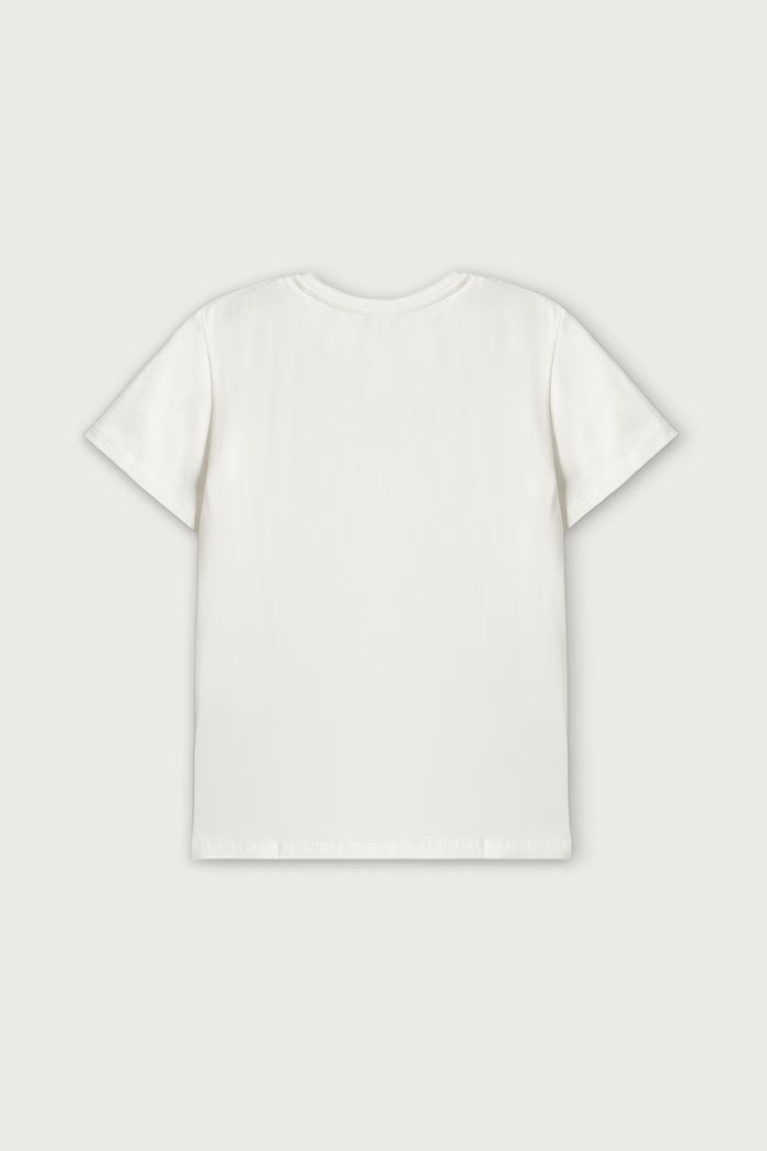 Patrizia Pepe Tricou pentru copii din bumbac cu elastan J331 7M0861 alb AW25