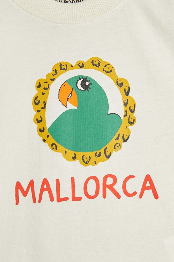 T-shirt bawełniany dziecięcy Parrot Mini Rodini 2462012211 beżowy