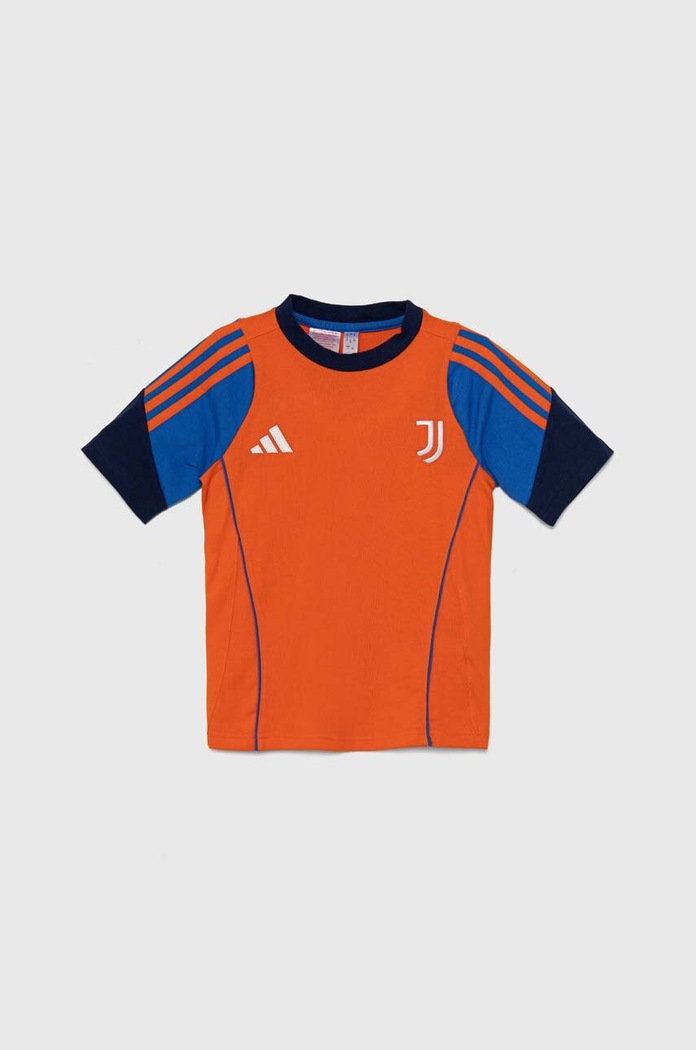 adidas Performance T-shirt bawełniany dziecięcy JUVE TEEY IS5806 pomarańczowy AW24