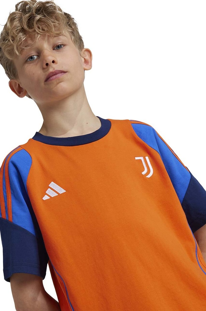 adidas Performance T-shirt bawełniany dziecięcy JUVE TEEY IS5806