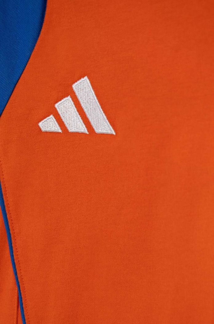 T-shirt bawełniany dziecięcy JUVE TEEY adidas Performance IS5806 pomarańczowy