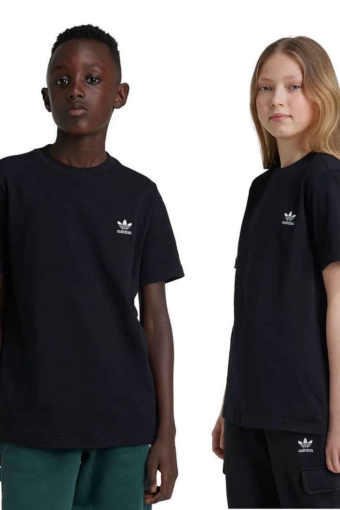 adidas Originals tricou de bumbac pentru copii TEE uni negru IW3495
