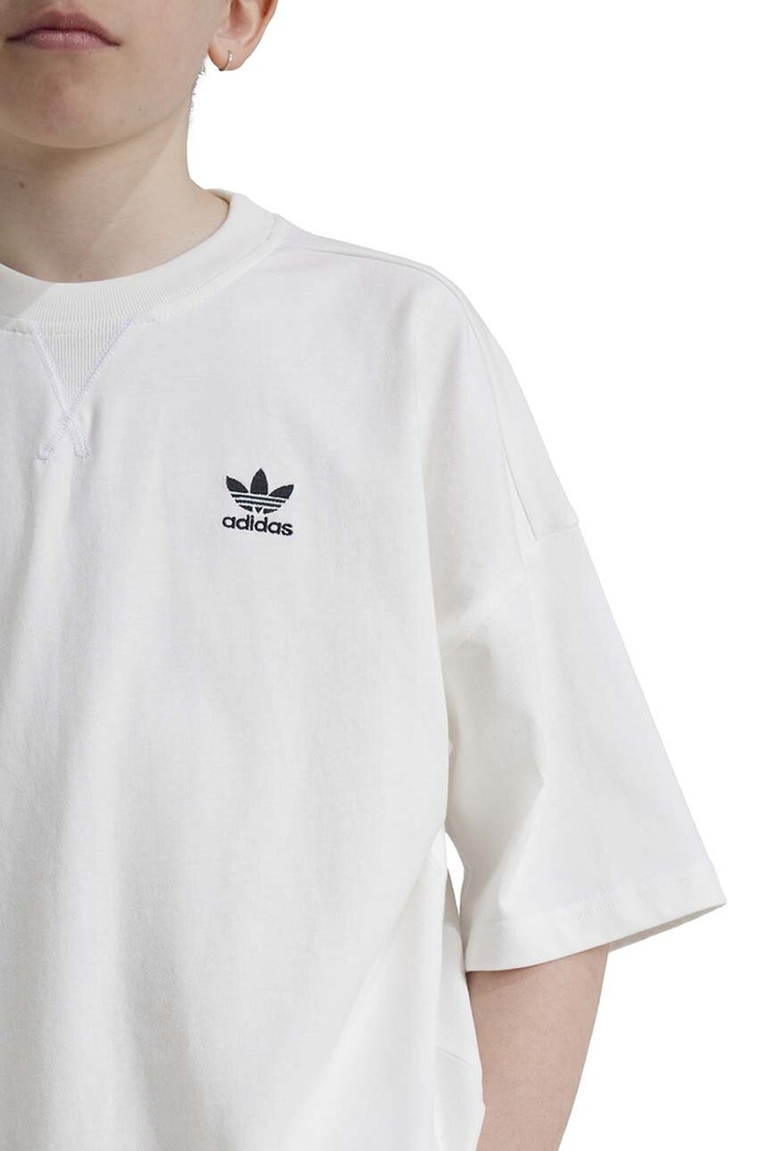 T-shirt bawełniany dziecięcy TEE adidas Originals biały IX7599