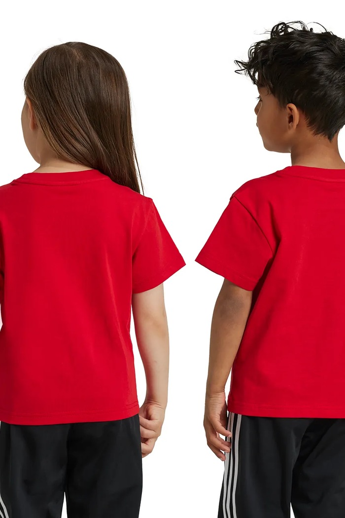 Dětské bavlněné tričko adidas Originals TREFOIL TEE IY2387 červená
