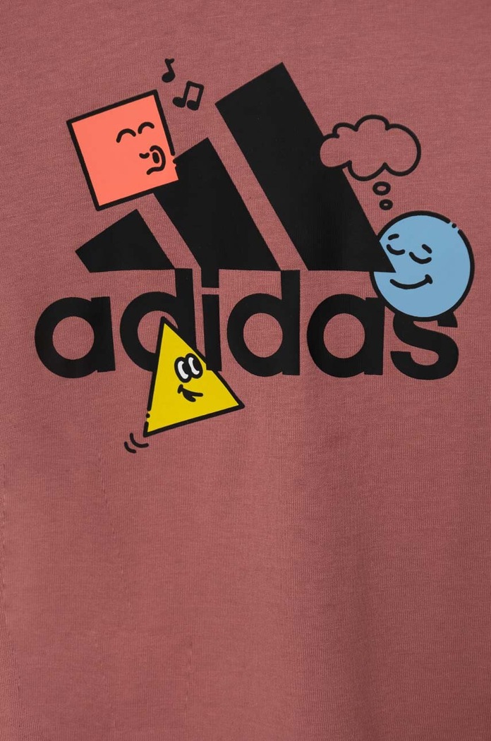 Παιδικό βαμβακερό μπλουζάκι adidas POS TABLE LK ροζ IZ0444