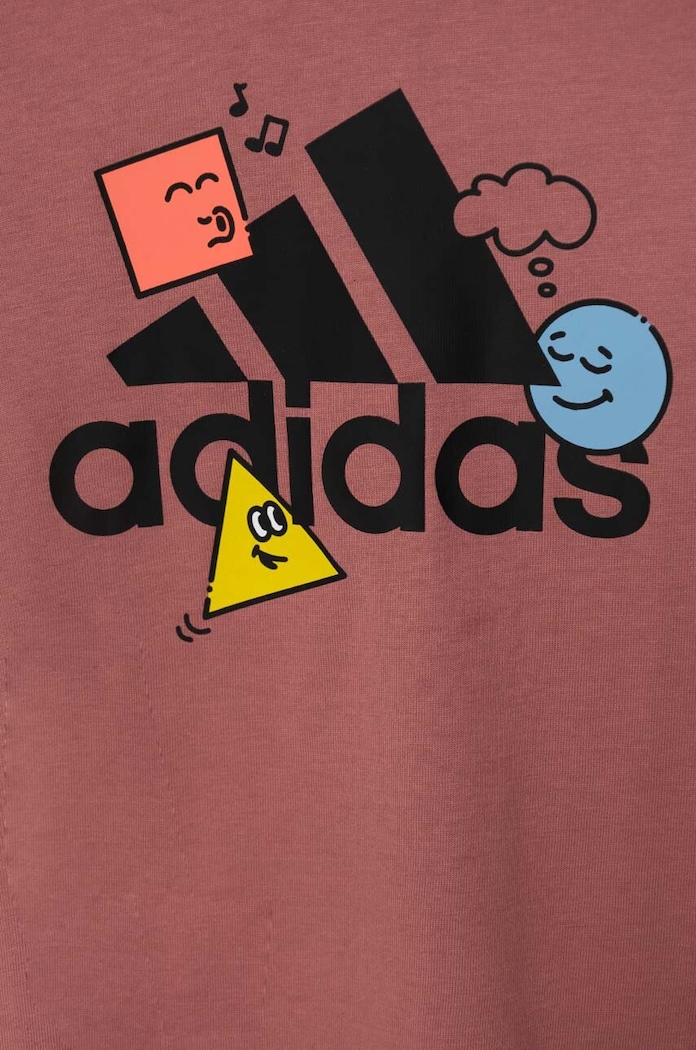 Παιδικό βαμβακερό μπλουζάκι adidas POS TABLE LK ροζ IZ0444