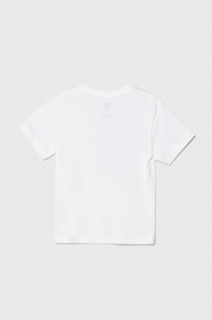 Хлопчик Дитяча бавовняна футболка adidas Originals TREFOIL TEE JE0516 білий