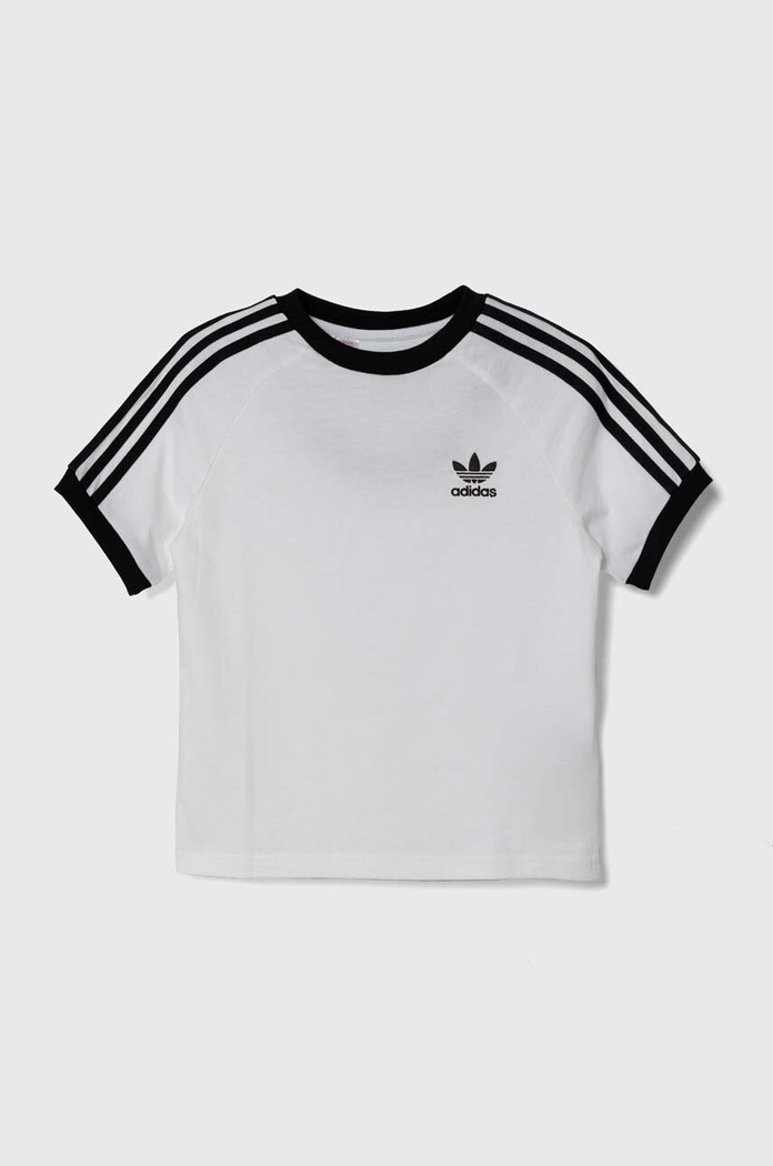 Dječja pamučna majica kratkih rukava adidas Originals 3STRIPES TEE JE0515 bijela AW24
