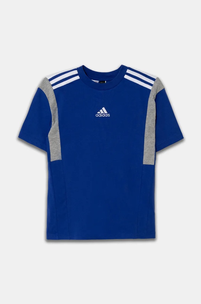 adidas T-shirt bawełniany dziecięcy B T CB JH1080 granatowy AW24