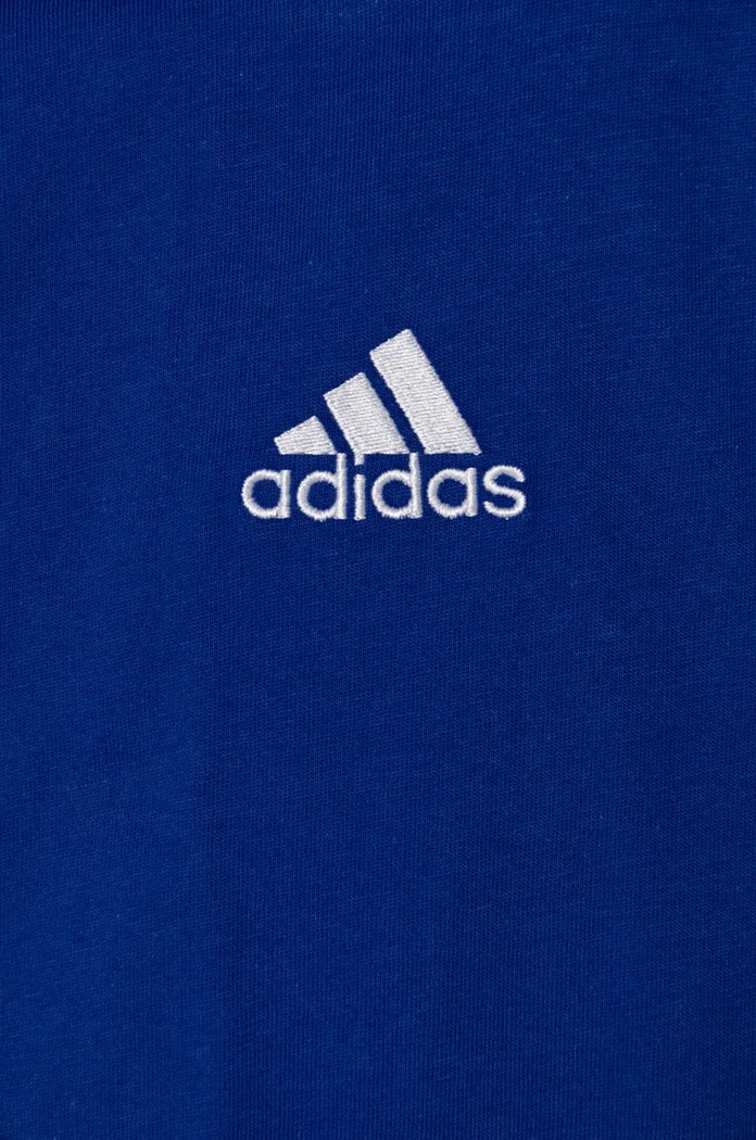 T-shirt bawełniany dziecięcy B T CB adidas JH1080 granatowy