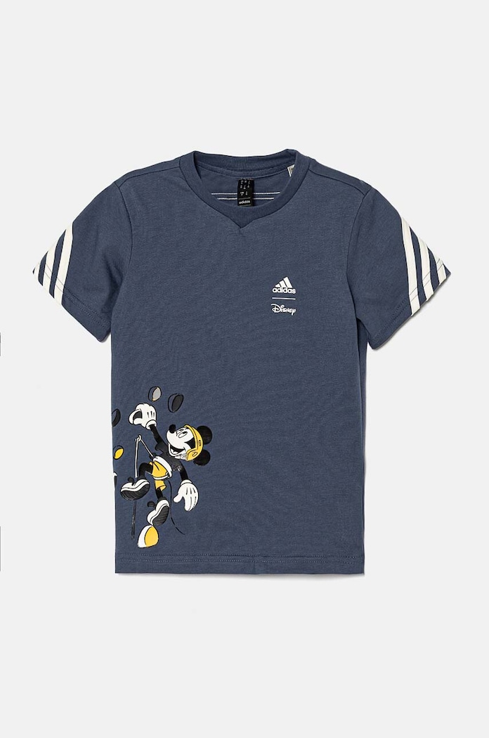 Бебешка памучна тениска adidas x Disney, I DY MM T памук син IV7363