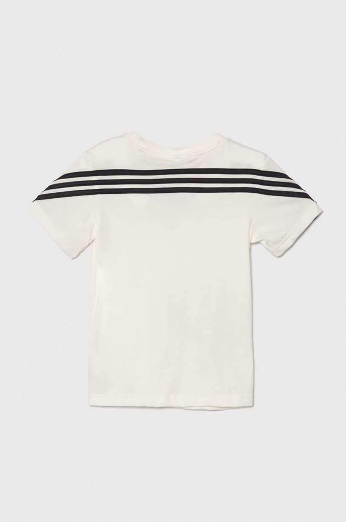 Dječja pamučna majica kratkih rukava adidas I DY MM T IW0661 bež AW24