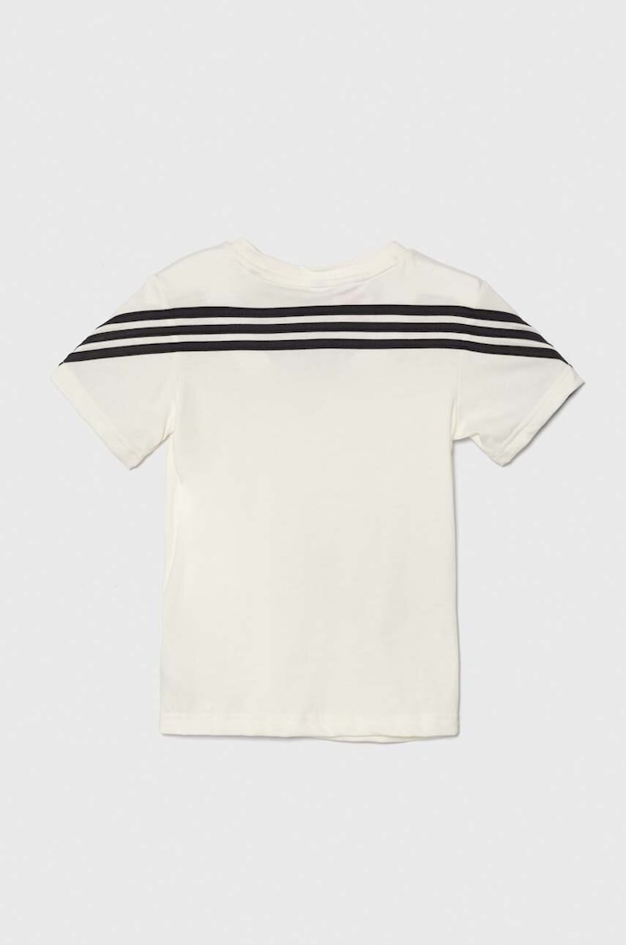 Dječja pamučna majica kratkih rukava adidas I DY MM T IW0661 bež AW24