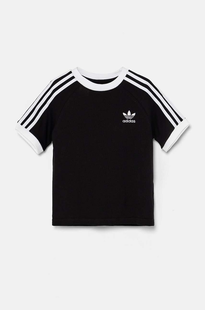 Dětské bavlněné tričko adidas Originals 3STRIPES TEE IX7626 černá AW24