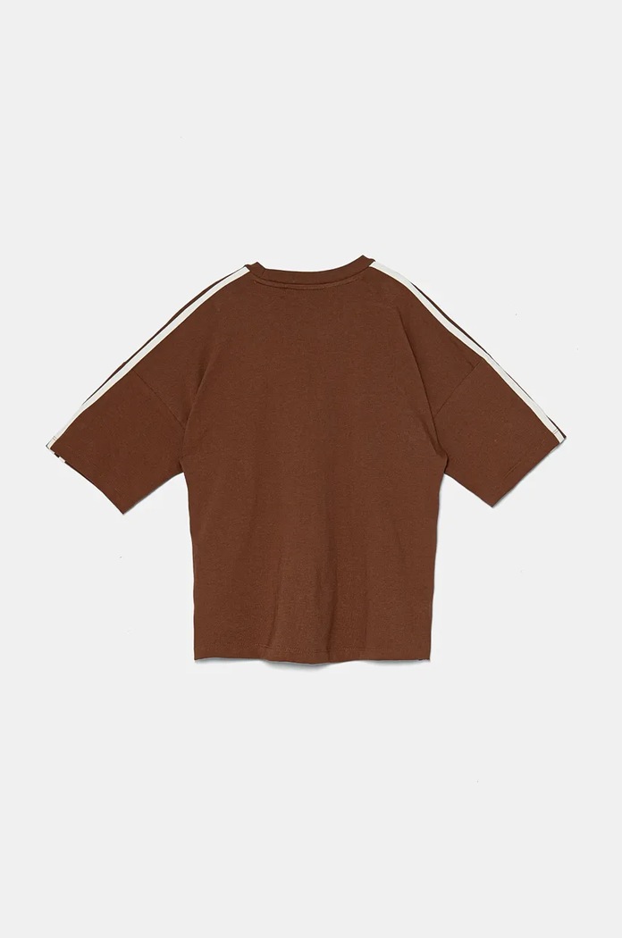 Chłopiec adidas Originals t-shirt bawełniany dziecięcy TEE IY9543 brązowy