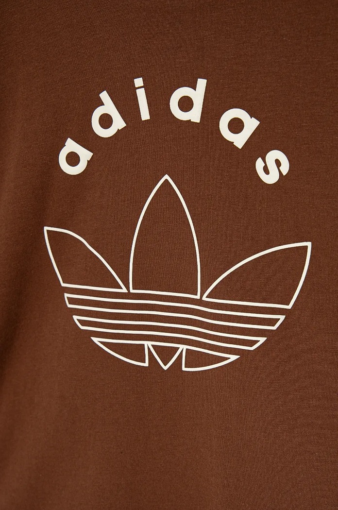adidas Originals t-shirt bawełniany dziecięcy TEE brązowy IY9543