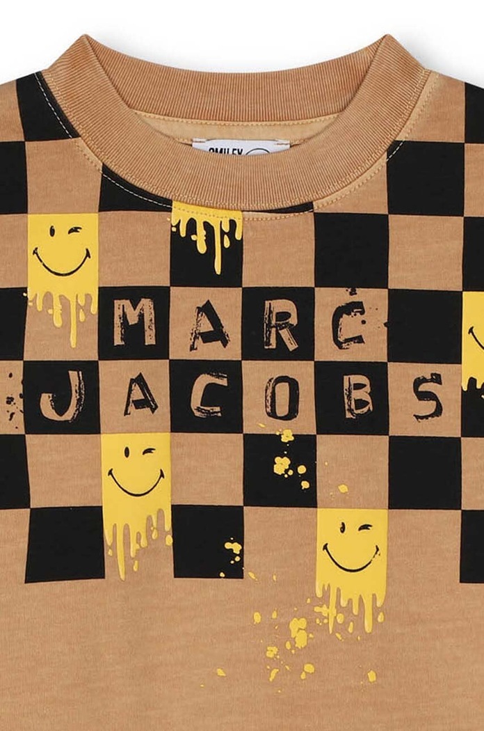 Dětské bavlněné tričko Marc Jacobs W60283.114.150 hnědá AW24